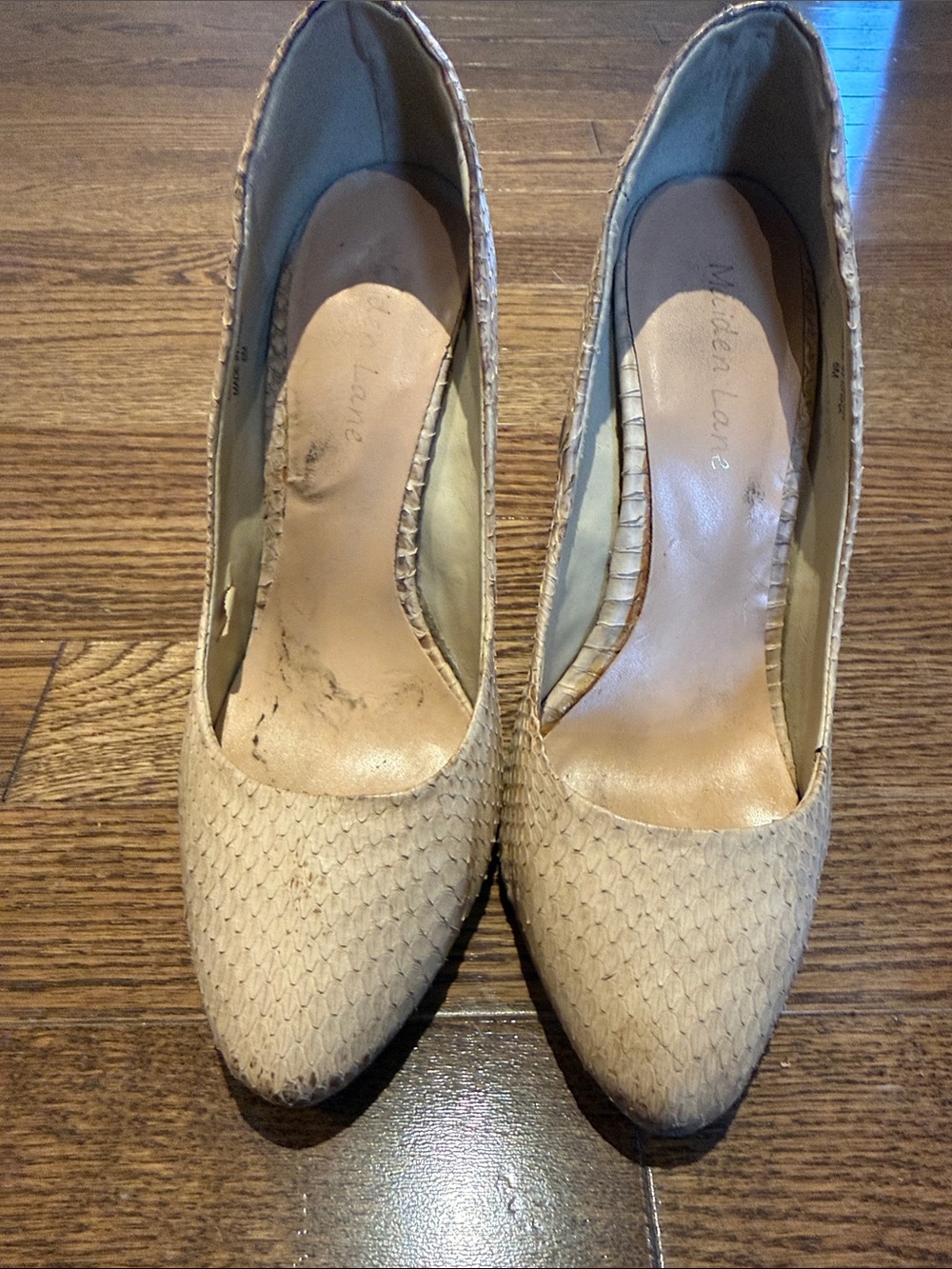 Neutral Textured Pointed-Toe Pumps - Women